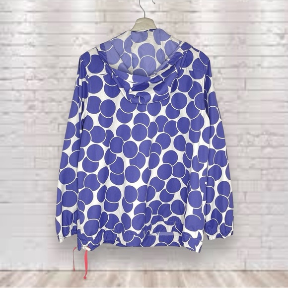 Boden Pullover Half Zip Windbreaker Jacket Purple Polka Dot Size 12 - Picture 2 of 13